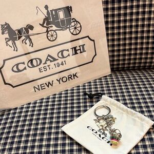 Coach rare Silver with pave crystals on fish, starfish, bucket/shovel keychain